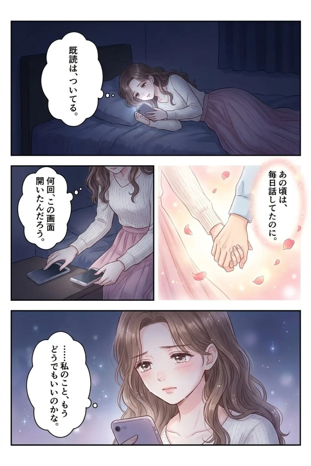 既読はついているのに返事がない夜を描いた漫画